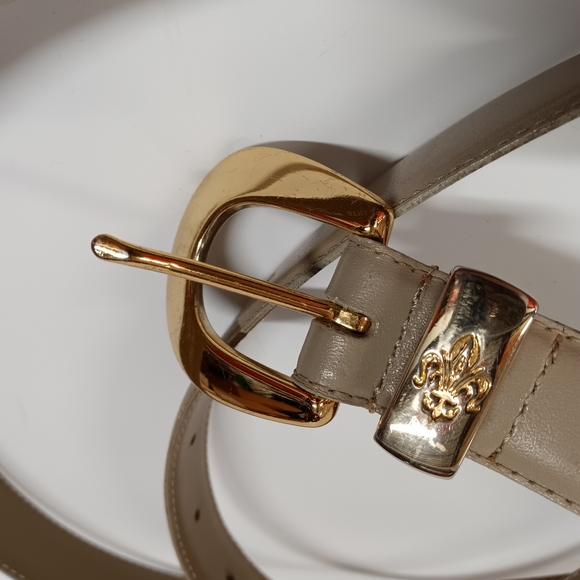 Elizabeth Liz Claiborne Plus Size 3 (20-22) Taupe Leather Belt - Picture 2 of 7